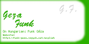 geza funk business card